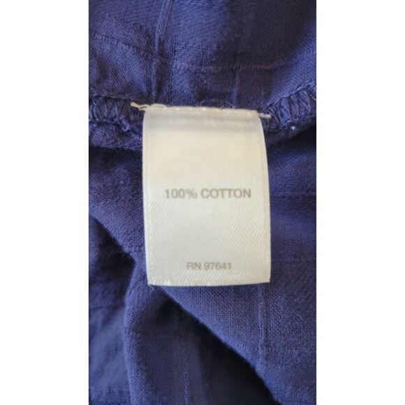 Women's J. Jill Blue Sheer Button Down Ruffle Swim Coverup Top - Picture 5 of 5